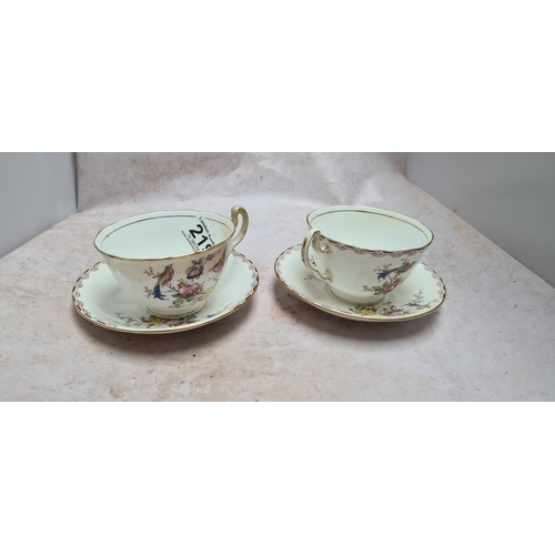 219 - Pair of Adderley Cup and Saucers