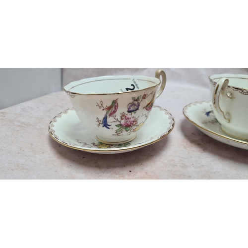 219 - Pair of Adderley Cup and Saucers