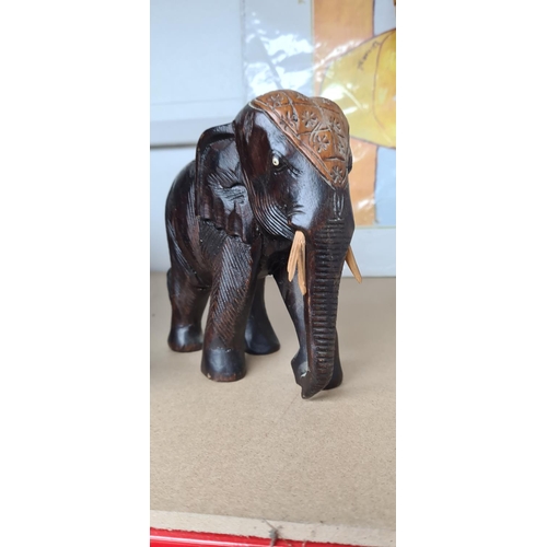 236 - 2 Carved Wooden Elephants