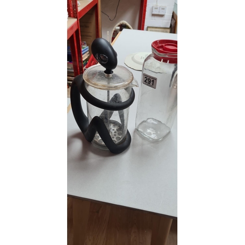 291 - Unusual Cafetiere and an Italian Jug