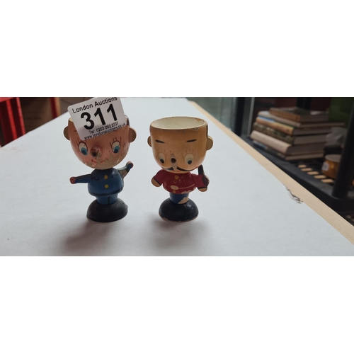 311 - Pair of Novelty Wooden Egg Cups