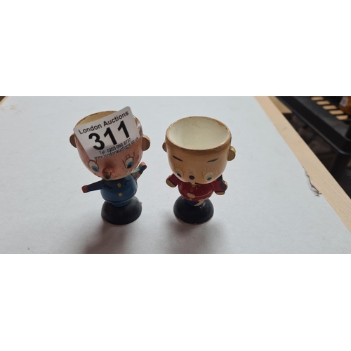 311 - Pair of Novelty Wooden Egg Cups