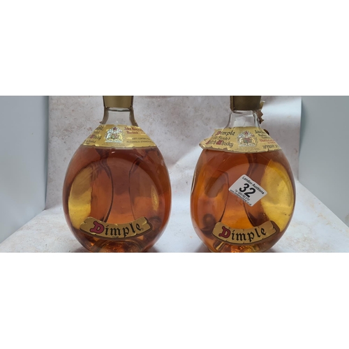 32 - 2 Bottles of John Haig Dimple Whisky