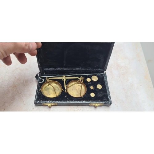 44 - Vintage Brass Scales in a Case