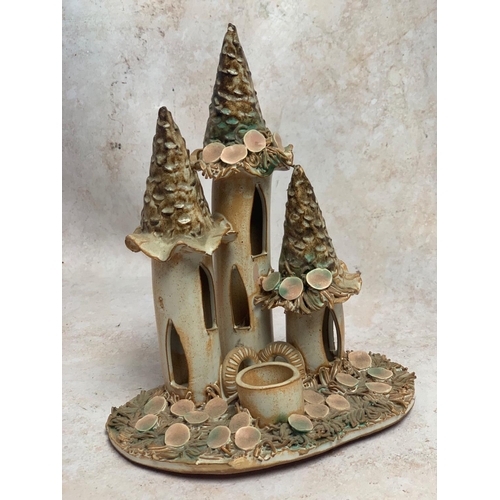 328 - Kegworth Pottery Toadstool House & 1 Other