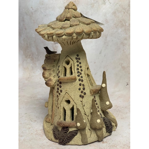 328 - Kegworth Pottery Toadstool House & 1 Other