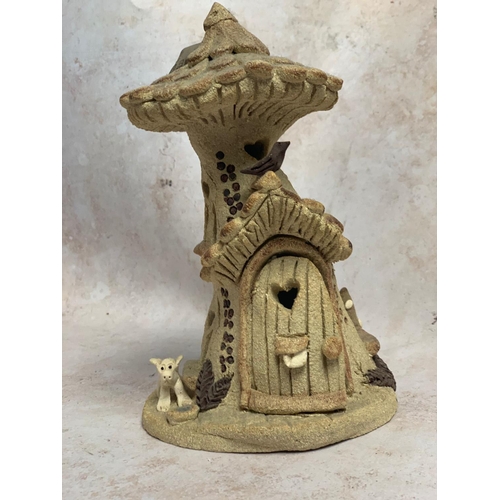 328 - Kegworth Pottery Toadstool House & 1 Other