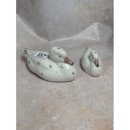 337 - 2 Rye Pottery Ducks