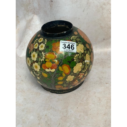 346 - Vintage Indian Paper Mache Pot