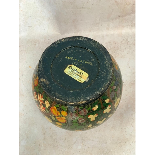 346 - Vintage Indian Paper Mache Pot