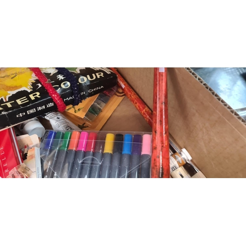 196 - Lot of Art Supplies including Pencils, Paints etc