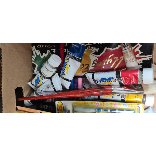 196 - Lot of Art Supplies including Pencils, Paints etc