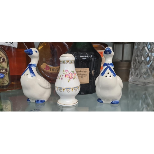 30 - Pair of Novelty Cow Salt & Peppers, a Pair of Delft Salt & Peppers + 1 Other