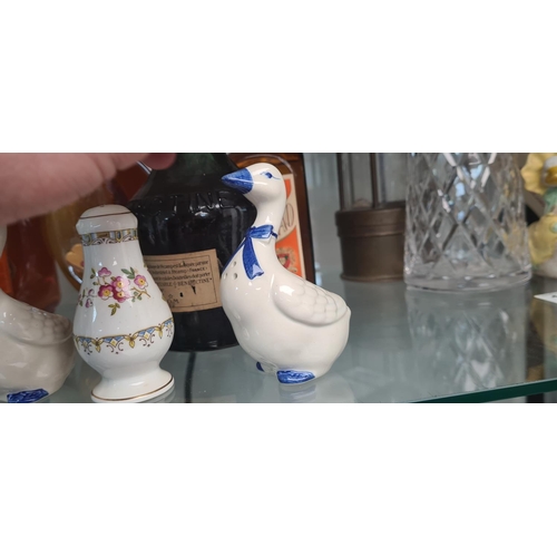 30 - Pair of Novelty Cow Salt & Peppers, a Pair of Delft Salt & Peppers + 1 Other