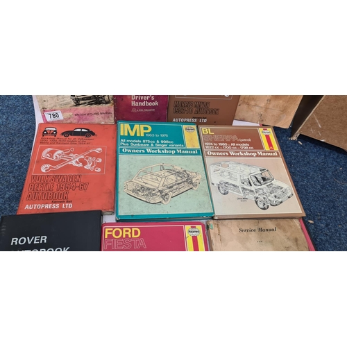 623 - Good Lot of Classic Car Guides/Manuals incl. VW Beatle, Karmann Ghia, BL Sherpa, Hilam Imp, Classic ... 