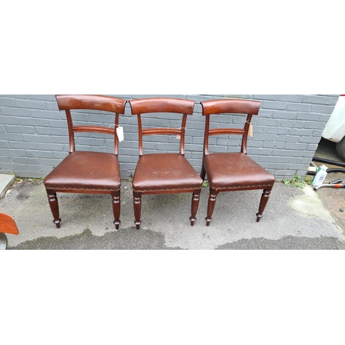 629 - Set of 3 Regency Mahogany Bar Back Dining Chairs