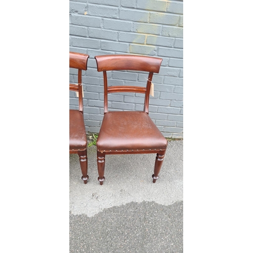 629 - Set of 3 Regency Mahogany Bar Back Dining Chairs