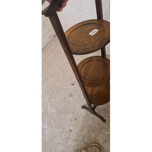 191 - Folding Oak Cake Stand