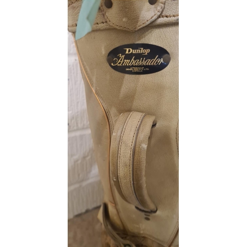 616 - Vintage Dunlop Ambassador Leather/Suede Golf Bag