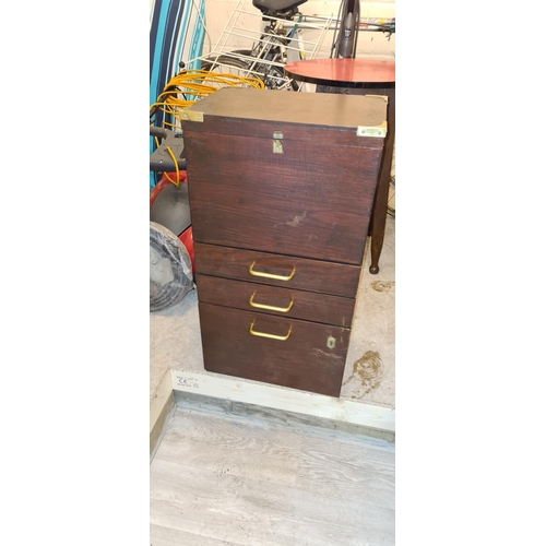 606 - Mid Century Teak Desktop Filing Drawers