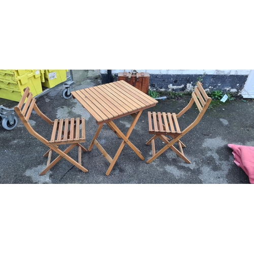 607 - Good Quality Folding Outdoor Table and 2 Chairs