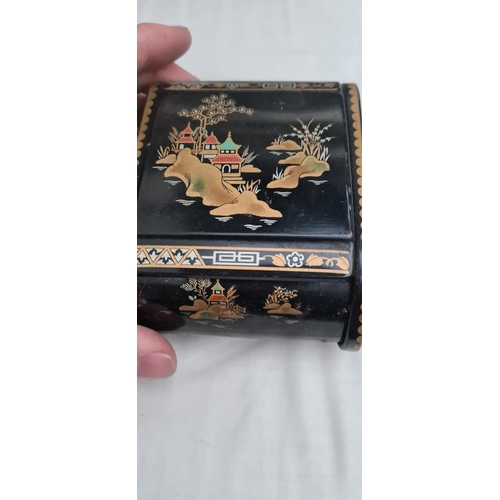 66 - Black Lacquered Japanese Cigarette Box