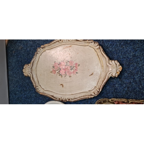 319 - Lot of Various Vintage Italian Giltwood Trays, Platters etc