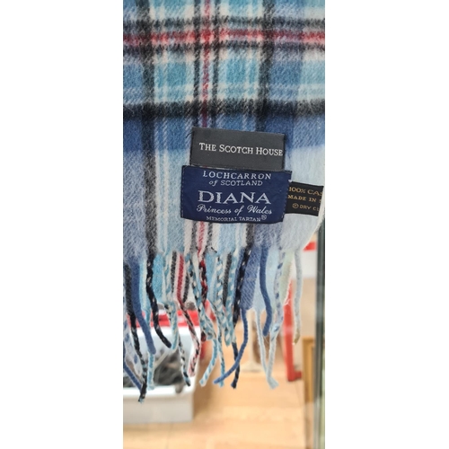 207 - 3 Ladies Scarves-Lochcarron Diana, Princess of Wales Memorial Tartan Cashmere Scarf, 1 Arrancrafts I... 