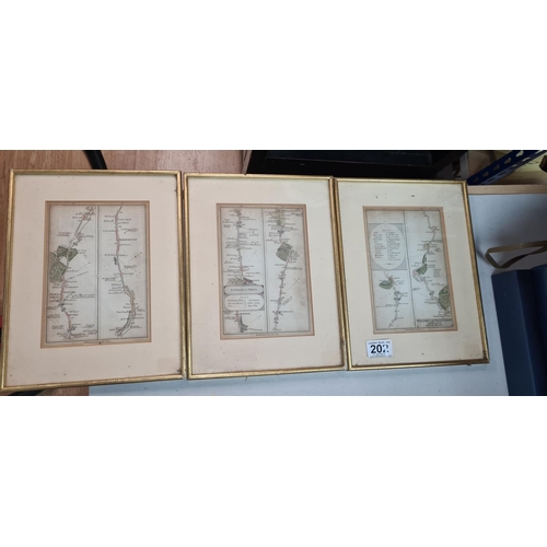 202 - Lot of 3 Framed Antique John Cary Maps