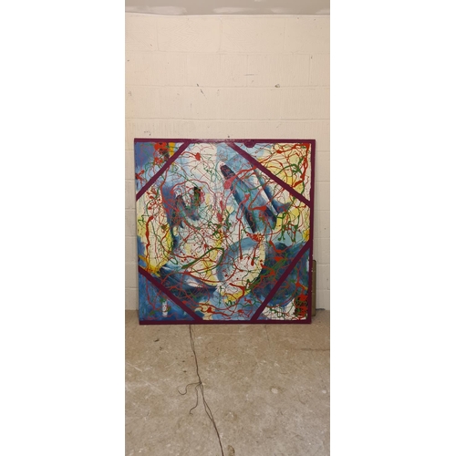 2 - Large Contemporary Oil on Canvas (136cmx144cm) Artists Name Signed to the Reverse (slightly AF)