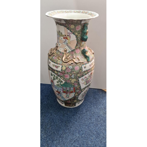 995 - Large Cantonese Famille Rose Porcelain Vase (94cm)