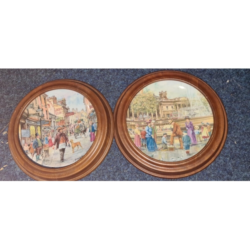 1000 - 2 Davenport Cries of London Wall Plates in Wooden Frames