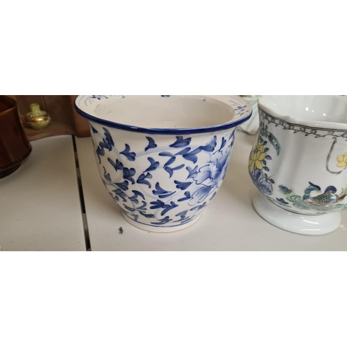 1011 - 2 Chinese Hand Painted Planters