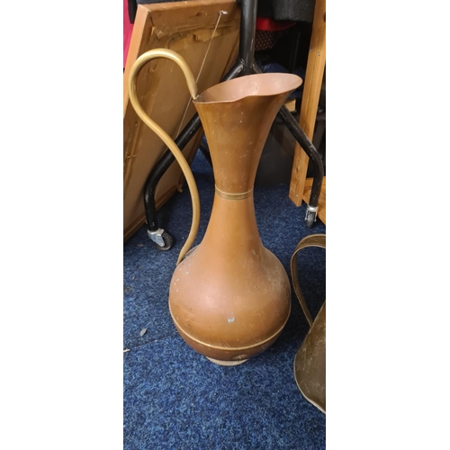 1023 - 2 Large Vintage Copper Vases