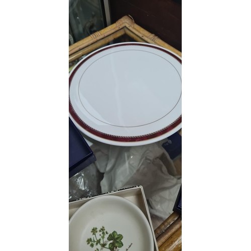 417 - 1 Boxed and 1 Unboxed Royal Worcester Cake Plates, a Boxed RW Cake Slice and a small Boxed Poole Pot... 