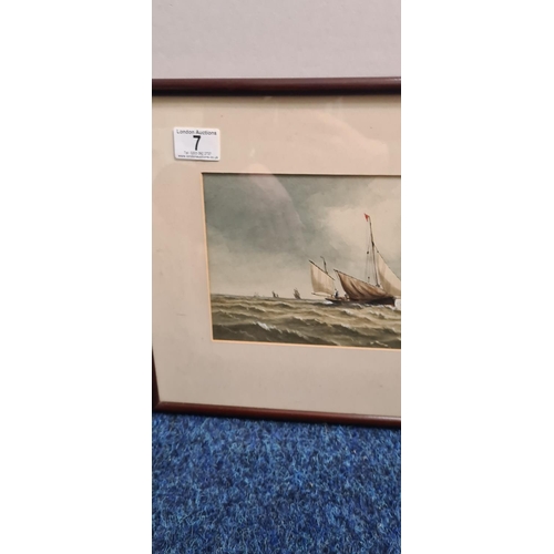 7 - Pair of Framed Victorian Watercolour Seascapes. Charles H Lewis (1830-1892) 1879 (54cm x 34cm.)