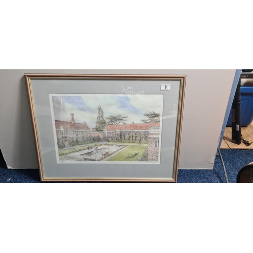 8 - Dennis Flanders Signed Ltd Edition Print of Whitgift School, Croydon. 19/500. 66cm x 52cm