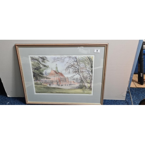 9 - Dennis Flanders Signed Ltd Edition Print of Whitgift School, Croydon. 19/500. 66cm x 52cm