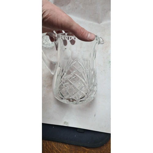 266 - Heavy Good Quality Crystal Water Jug & a Crystal Vase