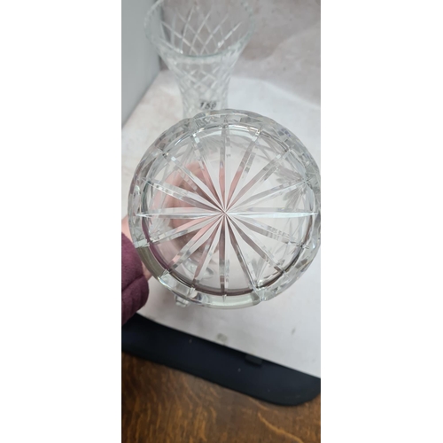 266 - Heavy Good Quality Crystal Water Jug & a Crystal Vase