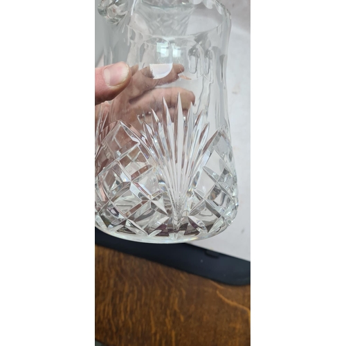 266 - Heavy Good Quality Crystal Water Jug & a Crystal Vase