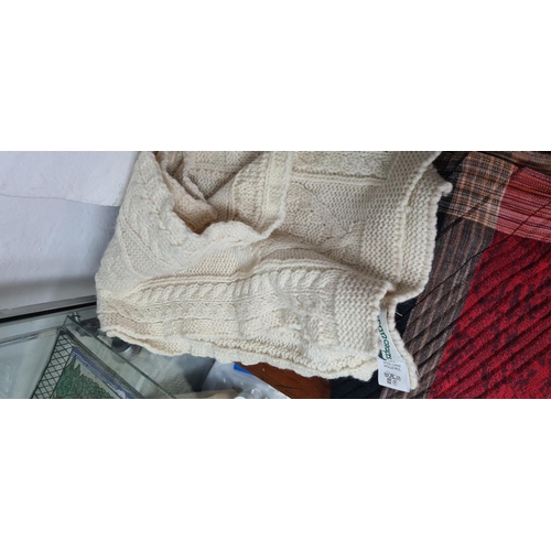 271 - 3 Ladies Scarves-Lochcarron Diana, Princess of Wales Memorial Tartan Cashmere Scarf, 1 Arrancrafts I... 