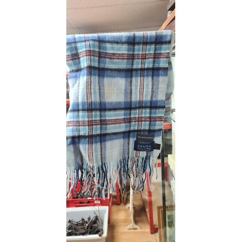 271 - 3 Ladies Scarves-Lochcarron Diana, Princess of Wales Memorial Tartan Cashmere Scarf, 1 Arrancrafts I... 