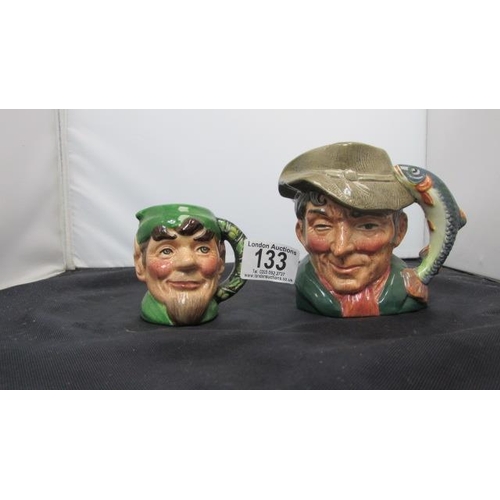 133 - 2 Royal Doulton Character Jugs, The Poacher and Elf