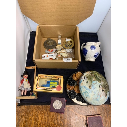 110 - Box of Bric a Brac etc including Watches, Coin etc