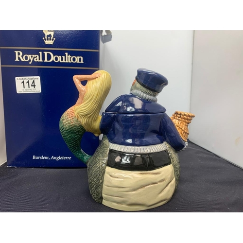 114 - Mint and Boxed Royal Doulton Old Salt Teapot