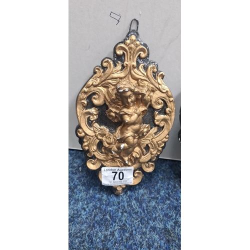 70 - Pair of Vintage Cherub Plaques