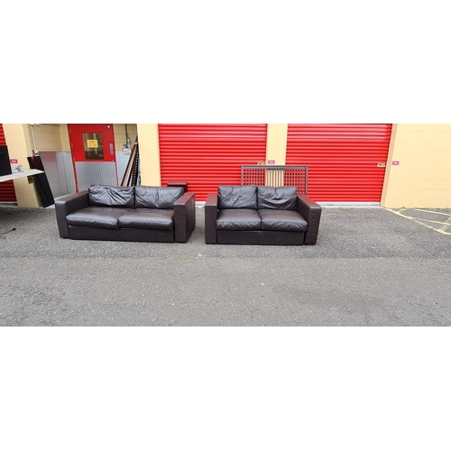 74 - A Pair of Good Quality Leather Sofas (Sofa.com)