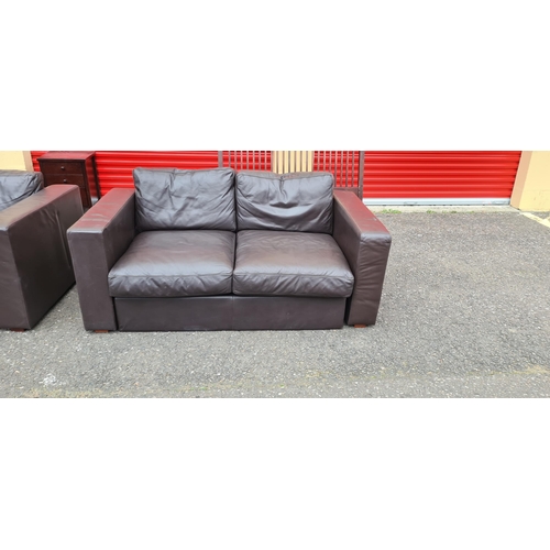 74 - A Pair of Good Quality Leather Sofas (Sofa.com)