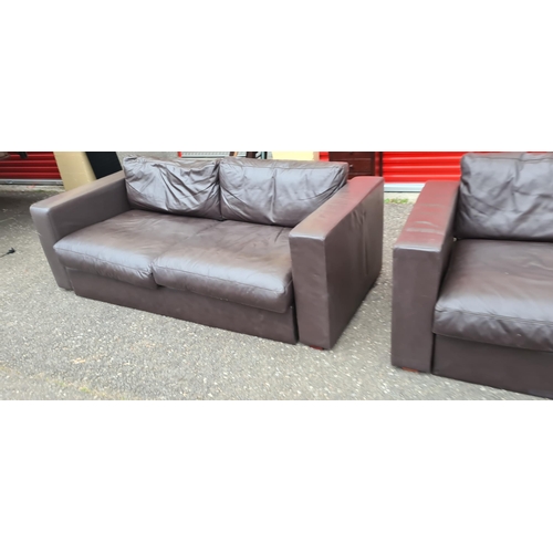 74 - A Pair of Good Quality Leather Sofas (Sofa.com)